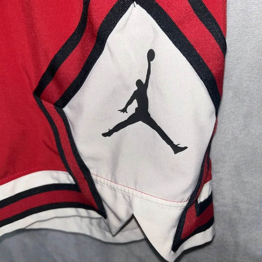 Jordan Shorts Mens S Red Geometric Dri-FIT Sport Diamond Air Jumpman Basketball